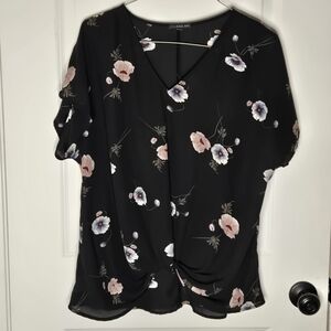 Floral Black Women's Top